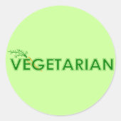 Vegetarier-Sticker Runder Aufkleber (Vorderseite)