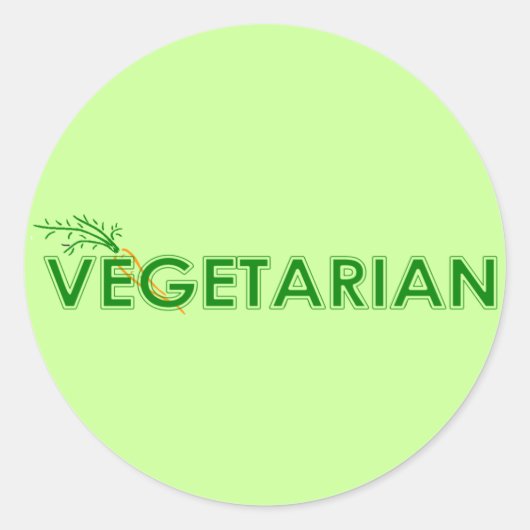 Vegetarier-Sticker Runder Aufkleber (Vorderseite)