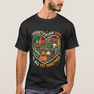 Vegetarier-Tag Gemüse-Club Iss Mehr Pflanzen Retro T-Shirt