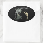 Vegetarier Zombie will Graaains! Ovaler Aufkleber (Tasche)