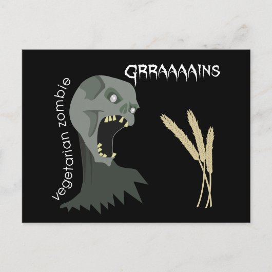 Vegetarier Zombie will Graaains! Postkarte (Vorderseite)