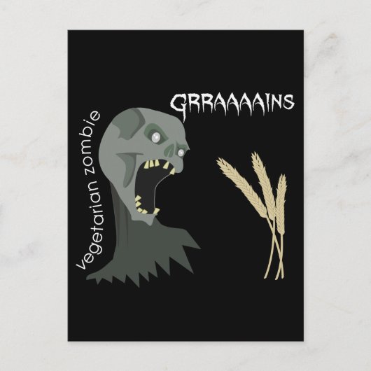 Vegetarier Zombie will Graaains! Postkarte (Vorderseite)