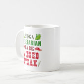Vegetarier zu sein, ist ein großer vermisster Stea Kaffeetasse (Vorderseite Links)