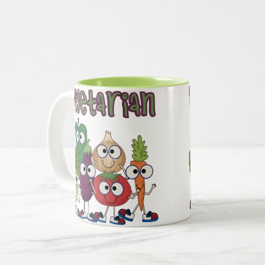 Vegetarier Zweifarbige Tasse (Vorderseite Links)