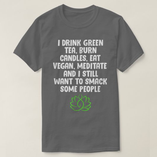 VegetarierIch trinke grüne Tee Burn Kerzen essen V (Design vorne)