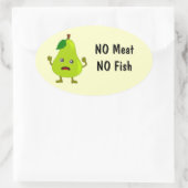 Vegetarisch bedeutet kein Fleisch, keine Lebensmit Ovaler Aufkleber (Tasche)