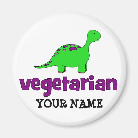 Vegetarisch - Dinosaurier-Design Magnet (Vorne)