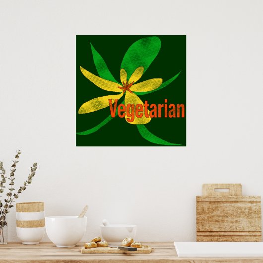 Vegetarische Blume Poster (Küche)