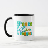Vegetarische FriedensLiebeVeggies Tasse (Links)
