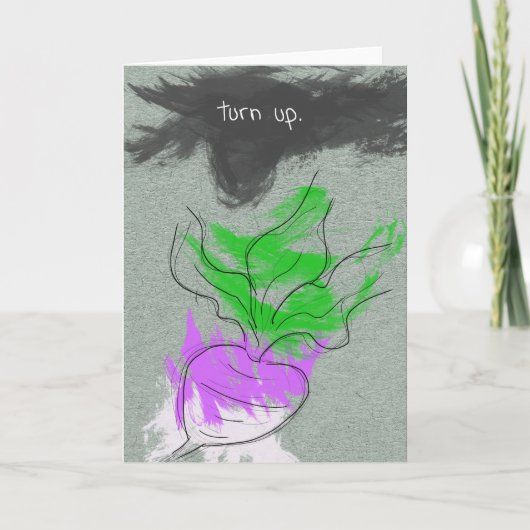 Vegetarische Geburtstagskarte Witz vegan Karte (Vorderseite)