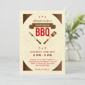 Vegetarische GRILLEN Einladung (Stehend Vorderseite)