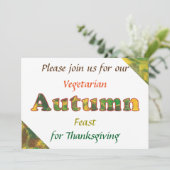 Vegetarische Herbstfest Erntedank Einladungen (Stehend Vorderseite)