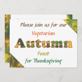 Vegetarische Herbstfest Erntedank Einladungen (Vorne/Hinten)