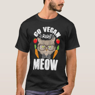 Vegetarische Katze Vegan rechts Meow Tier Vintag T-Shirt