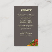 Vegetarische Küche Visitenkarte (Rückseite)