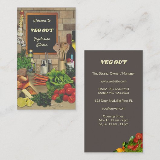 Vegetarische Küche Visitenkarte (Vorne/Hinten)