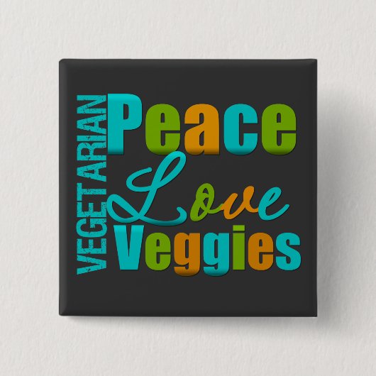 Vegetarische Liebe Veggies Button (Vorderseite)