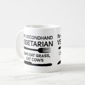 Vegetarische lustige gebrauchtTasse Kaffeetasse (Vorderseite Links)