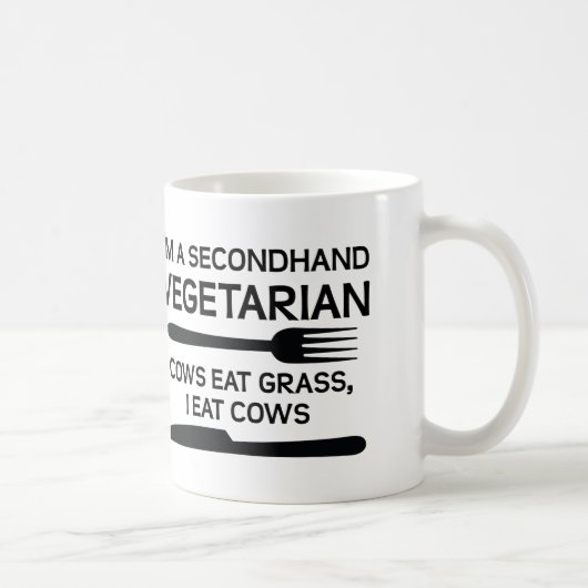 Vegetarische lustige gebrauchtTasse Kaffeetasse (Rechts)