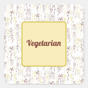 Vegetarische Party-Essensauswahl zur Feier Quadratischer Aufkleber