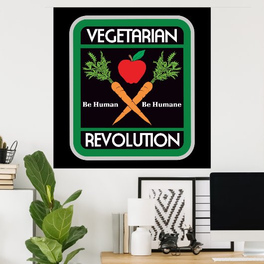 Vegetarische Revolution Poster (Heimbüro)