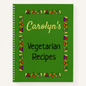 Vegetarische Rezepte, Ihr Name, Gemüse, grün Notizblock (Vorderseite)