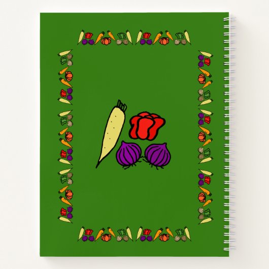 Vegetarische Rezepte, Ihr Name, Gemüse, grün Notizblock (Rückseite)