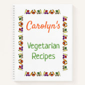 Vegetarische Rezepte, Ihr Name, Gemüse, weiß Notizblock (Vorderseite)
