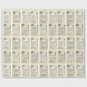 Vegetarische Rezepte von einem Vintagen Kochbuch Geschenkpapier (Flach)