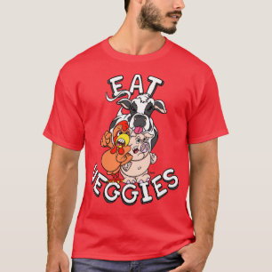 Vegetarische Vegane Lebensweise EAT VEGGIES T-Shirt