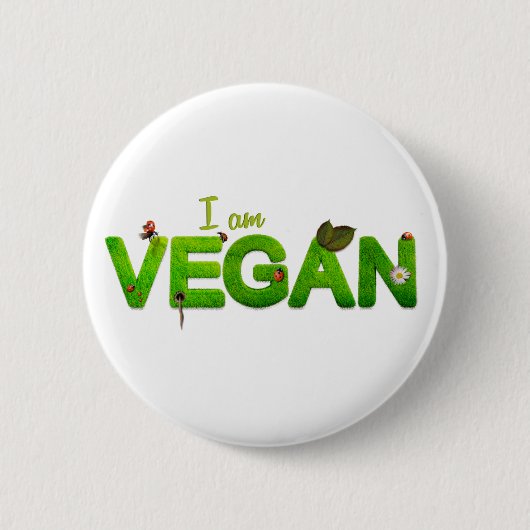 Vegetarische Vegane Liebe Rette Tierfutter-Taste Button (Vorderseite)