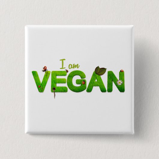 Vegetarische Vegane Liebe Rette Tierfutter-Taste Button (Vorderseite)