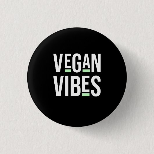 Vegetarische Vegane Vibes Button (Vorderseite)
