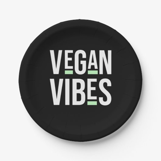 Vegetarische Vegane Vibes Pappteller (Vorderseite)