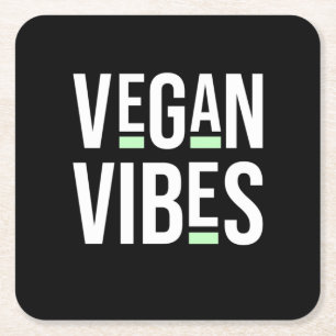 Vegetarische Vegane Vibes Rechteckiger Pappuntersetzer
