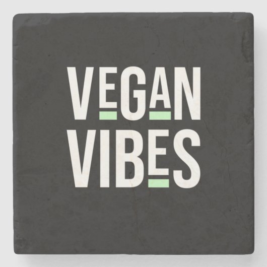 Vegetarische Vegane Vibes Steinuntersetzer (Vorderseite)