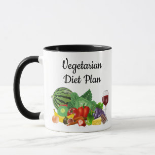 Vegetarischer Ernährungsplan Farb-Illustration Tasse