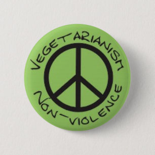 Vegetarischer Gewaltlosigkeits-Knopf Button