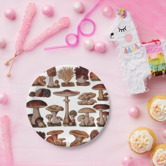 Vegetarischer Hipster Steampunk Vintagen Pilz Pappteller (Party)
