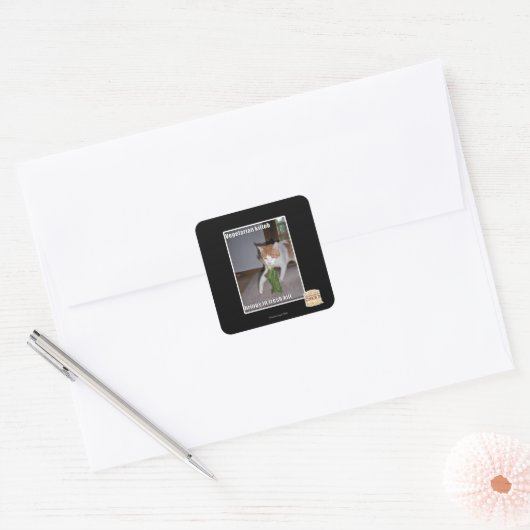 Vegetarischer Kitteh Quadratischer Aufkleber (Umschlag)