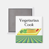 Vegetarischer Koch Magnet (Vorderseite/Rückseite)