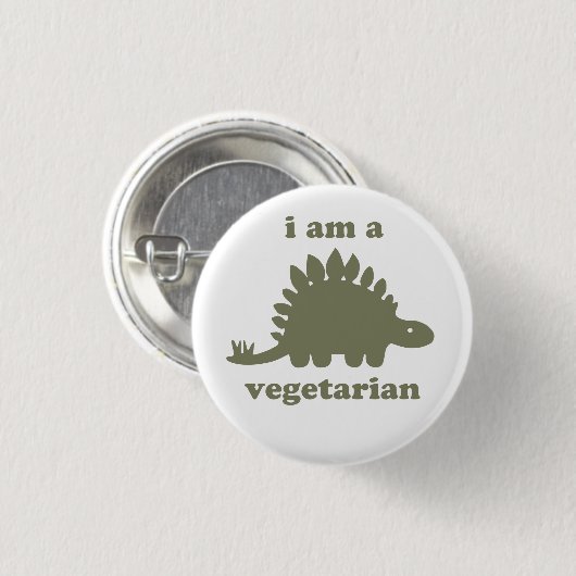 Vegetarischer Stegosaurus-Dinosaurier - Grün Button (Vorne & Hinten)