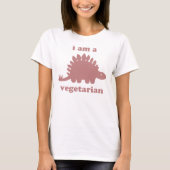 Vegetarischer Stegosaurus-Dinosaurier - Rosa T-Shirt (Vorderseite)