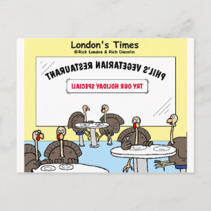 Vegetarischer Truthahn Außergewöhnliche Cartoon Lu Postkarte