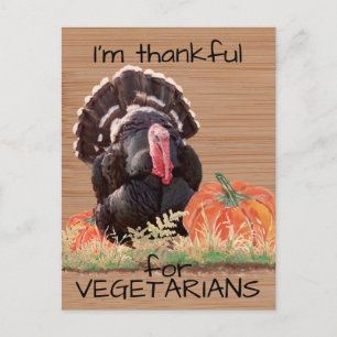 Vegetarischer Veganer Erntedankfest-Truthahn Danke Postkarte