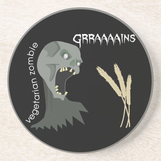 Vegetarischer Zombie will Graaaains! Sandstein Untersetzer (Vorne)