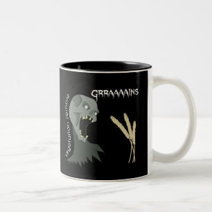 Vegetarischer Zombie will Graaaains! Zweifarbige Tasse