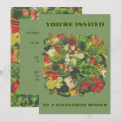 Vegetarisches Abendessen Einladung 🥕 🧅 🥑 (Vorne/Hinten)
