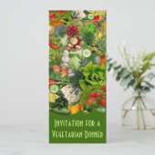 Vegetarisches Abendessen Einladung (Stehend Vorderseite)
