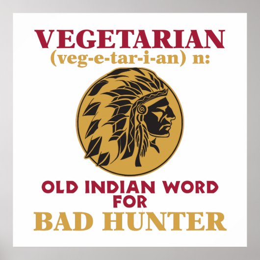 Vegetarisches altes indisches Wort für Bad Hunter Poster (Vorne)